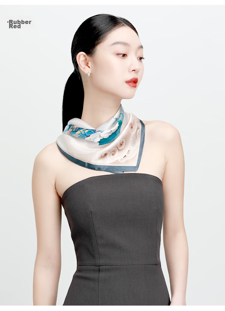 5161 Premium 100% Mulberry Silk Scarf Small Square Neck Scarf 2025 New Printed Hair Tie Gift 16