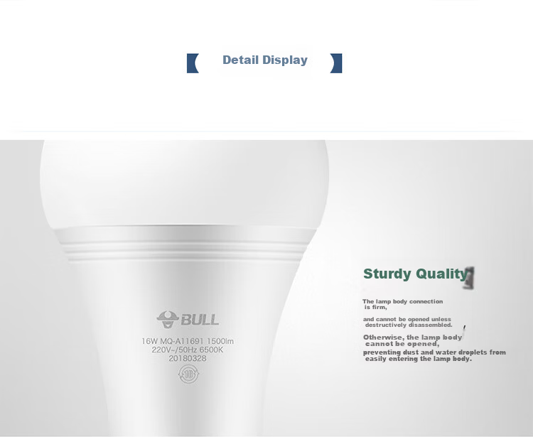 BULL LED Bulb, E27 Large Screw Base, Globe Bulb, High Brightness, 6W Cool White Light, 4000K 10