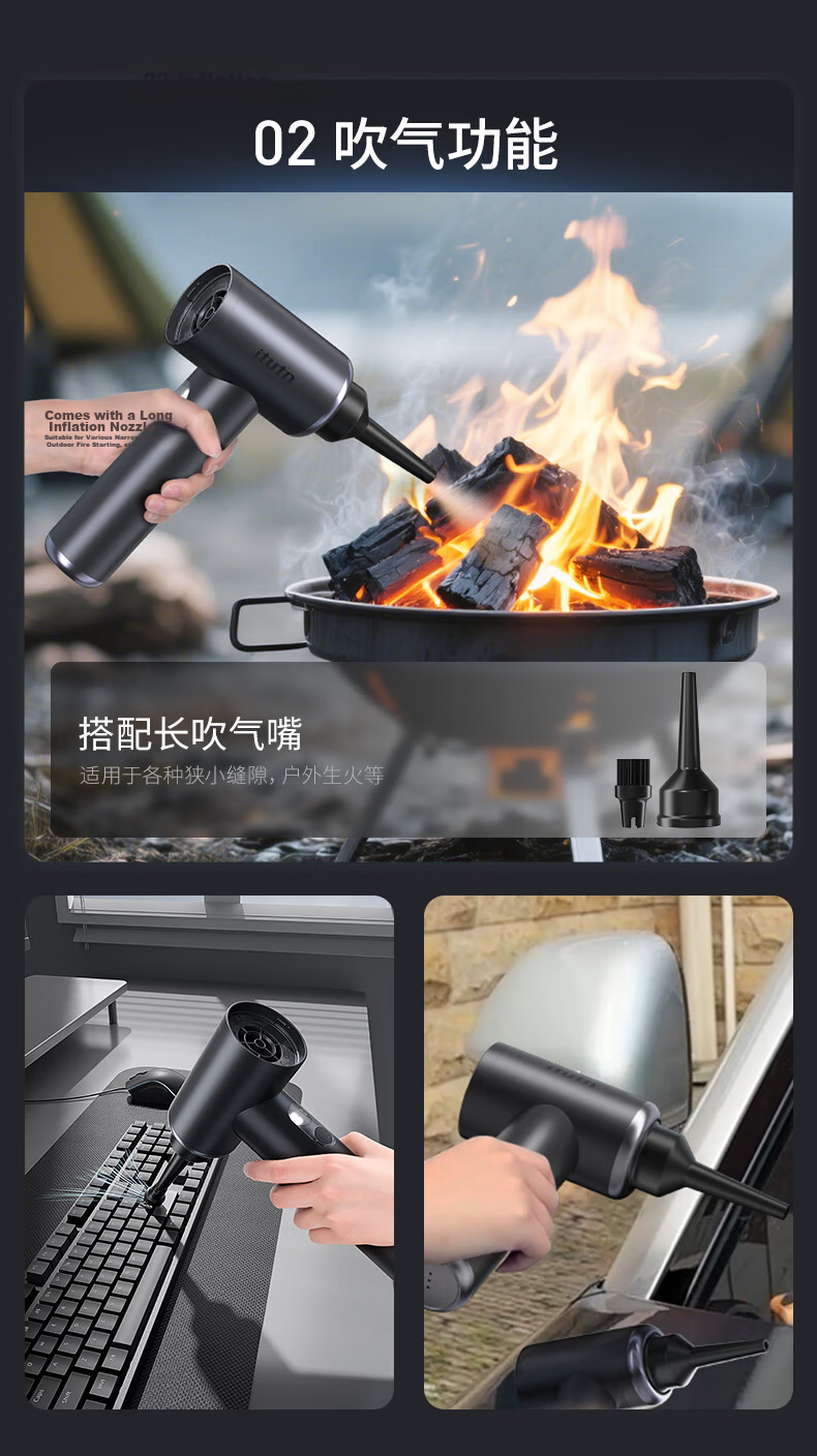 Aituteng M8Pro+ Car Vacuum Cleaner, Compact Handheld Vacuum Cleaner, Wireless Powerful Blowing And Suction Dual-Use Integrated High-Power Car Interior Desktop Portable Vacuum for Home Use M8Pro 25