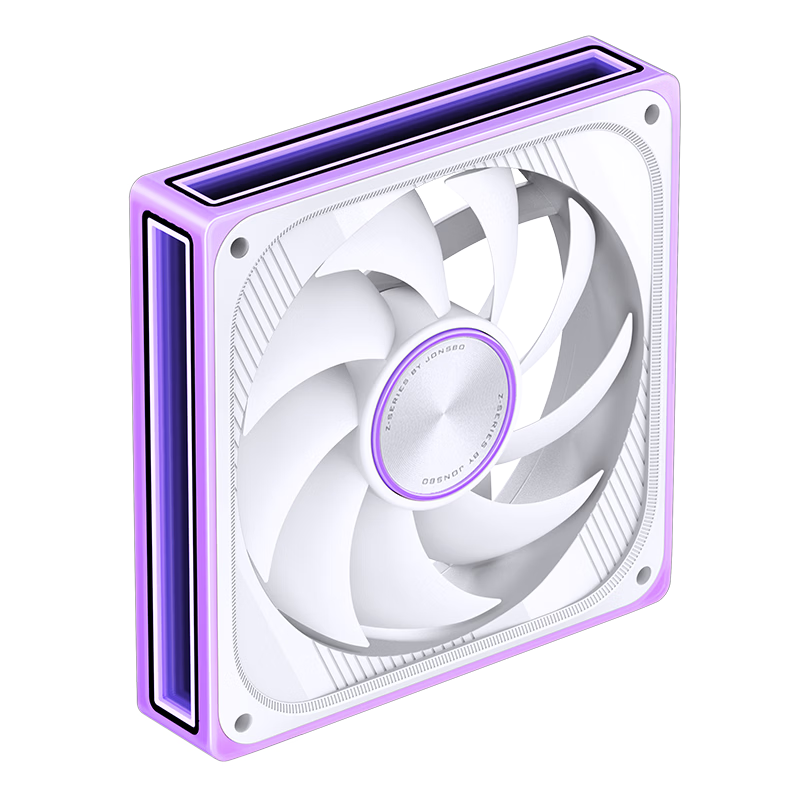 JONSBO ZE-120W ARGB White 12CM Case Fan (Four-Sided Thousand-Layer Mirror Full-Strip Lighting / Motherboard Sync Lighting / CD-Pattern Aluminum Nameplate / PWM Male-Female Connector)