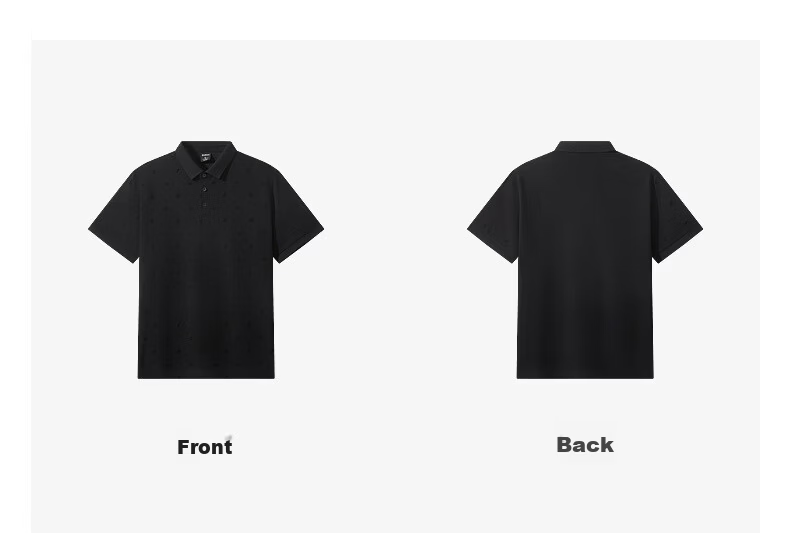 CABBEEN 205g Sweat-Absorbing Beads Polo Shirt Men Flocked Dark Pattern Logo Print 2026 Summer Breathable Short Sleeve Polo 23