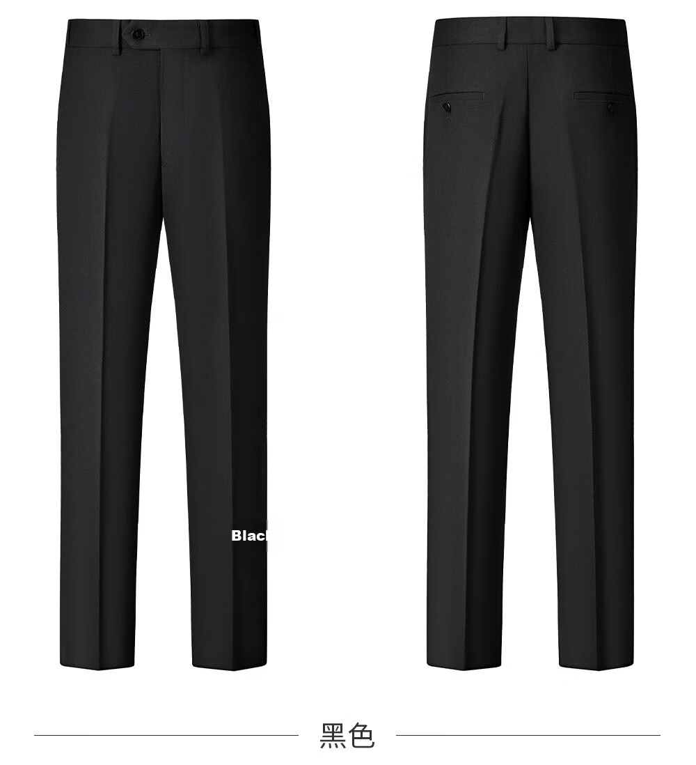 ROMON Men's Business Suit Set Blazer + Vest + Trousers Wedding Formal Jacket Black 3XL 39