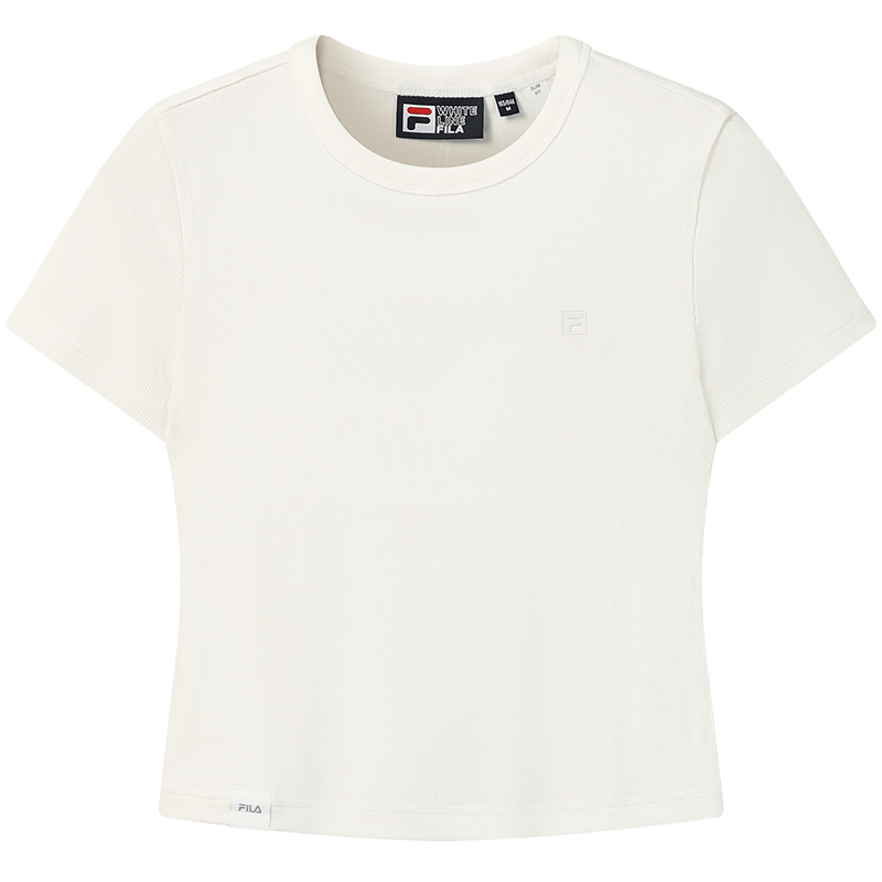 FILA Official Women's Knitted Short Sleeve Shirt 2026 Summer Casual Slim Fit T-Shirt