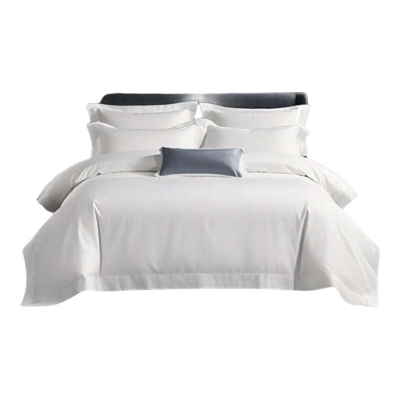 ZiiU White Four-Piece Bedding Set, Pure Cotton Five-Star Hotel Duvet Cover And Bed Sheet Set, White, for 1.8-Meter Bed