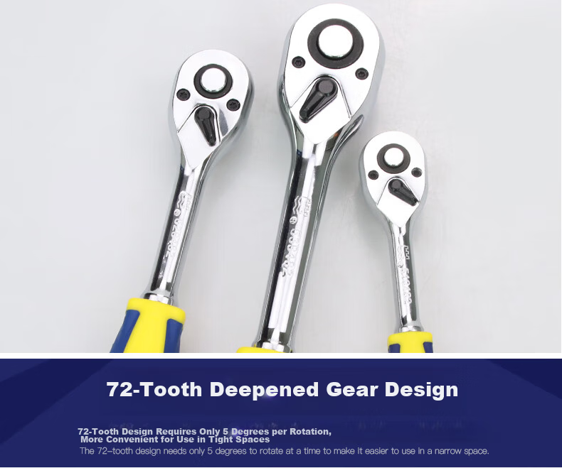 Great Wall Ratchet Wrench Large 12.5mm 1/2" Socket Wrench Quick Ratchet 72 Teeth Auto Repair Tool 539482 3