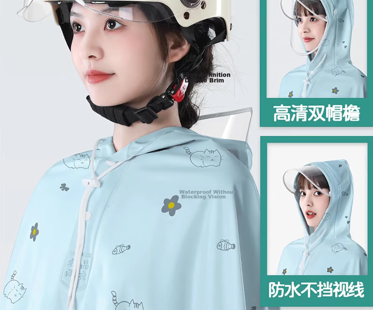 Beimei Electric Bicycle Thickened Large Long Full-Body Raincoat Adult Women's Cycling Rain Poncho for Heavy Rain 5