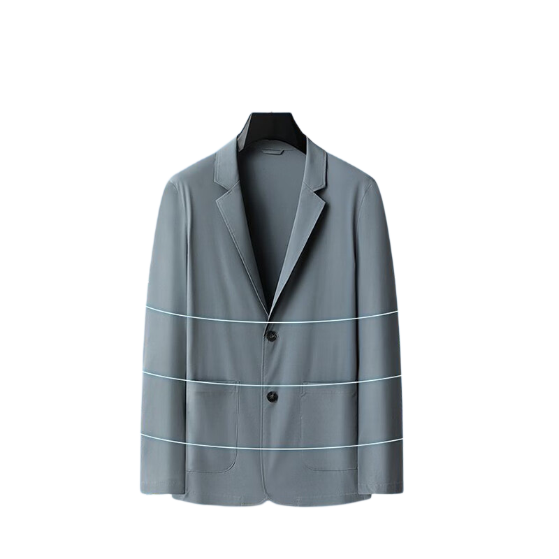 ROMON Summer Ice Silk New Middle-aged Casual Blazer Seamless Business Men's Sun Protection Jacket Navy Blue XL