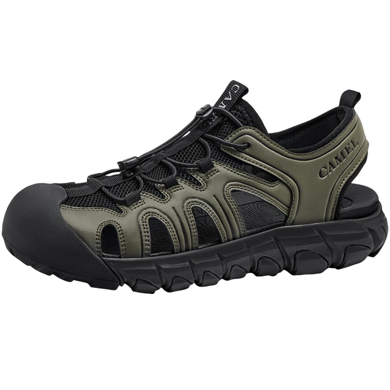 CAMEL Summer Breathable Anti-Kick Slip-On Outdoor Hiking Casual Sports Sandals G16M076036 Green/Black Size 44