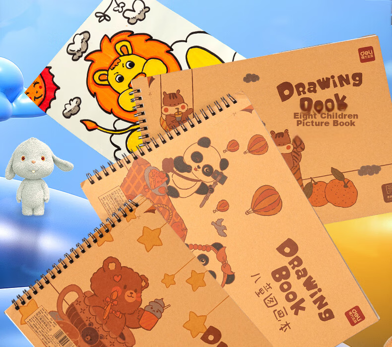 Deli 2-Pack 60-Sheet Children's Blank Drawing Books with Easy-Tear Perforation for Kindergarten and Elementary School Art Sketchbooks Kids' Doodle Notebooks Student School Supplies 3