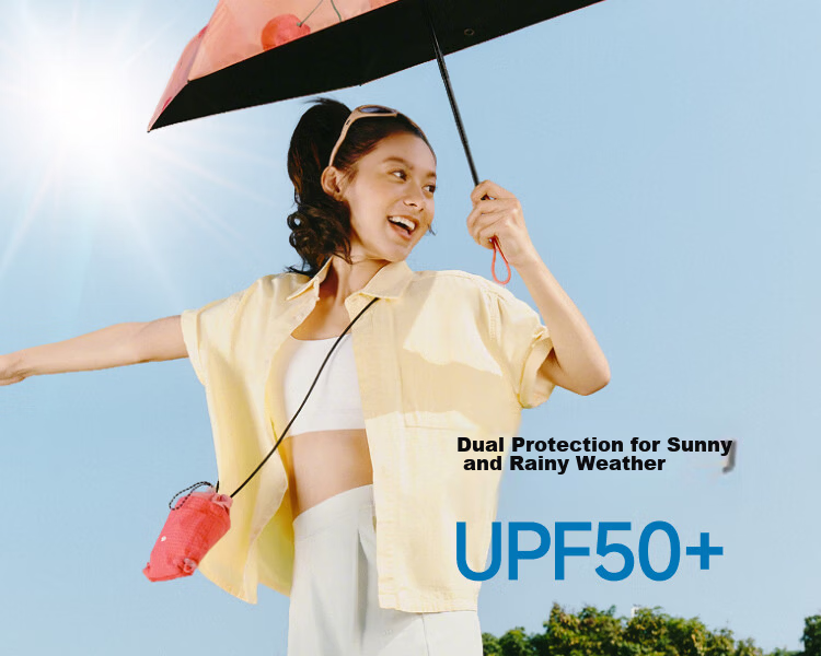 Beneunder UV Protection Sun Umbrella, Foldable Black Gel Rain And Shine Umbrella, Wild Fruit BM527 Salt Lemo 3