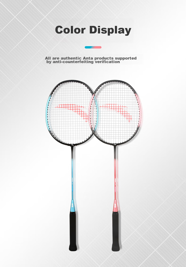 ANTA Professional Carbon Fiber Badminton Racket, Ultra-Light And Durable Single Racket for Competition, Deep Blue Color, Model 638-1 9