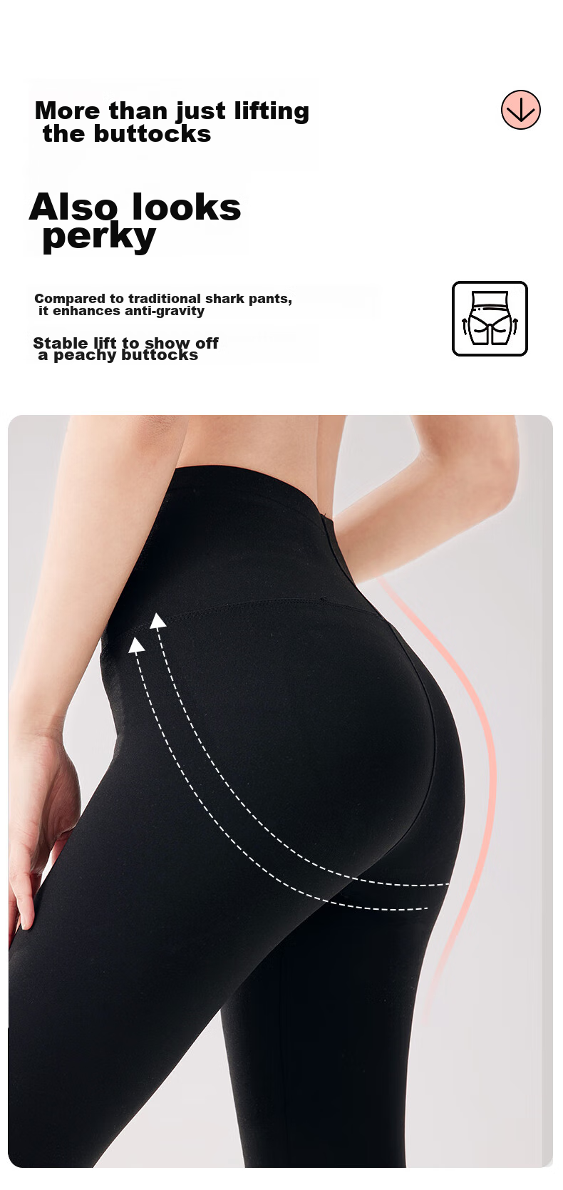 FitonTon Shark Leggings for Women, Autumn And Winter, Butt-Lifting And Tummy Control, High-Waisted, Slightly Compression, Butt-Lifting Band, Tight-Fitting Yoga Pants, Gray, L 14