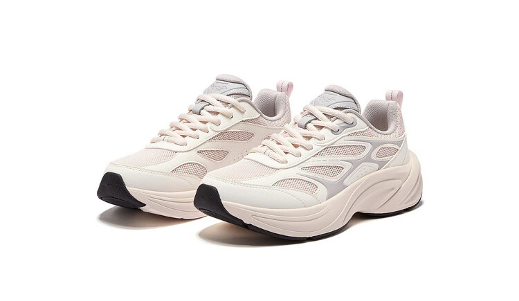 ERKE Women's Sports Casual Leather Mesh Breathable New Thick-soled Versatile Dad Shoes Fengxiwu 3.0 24