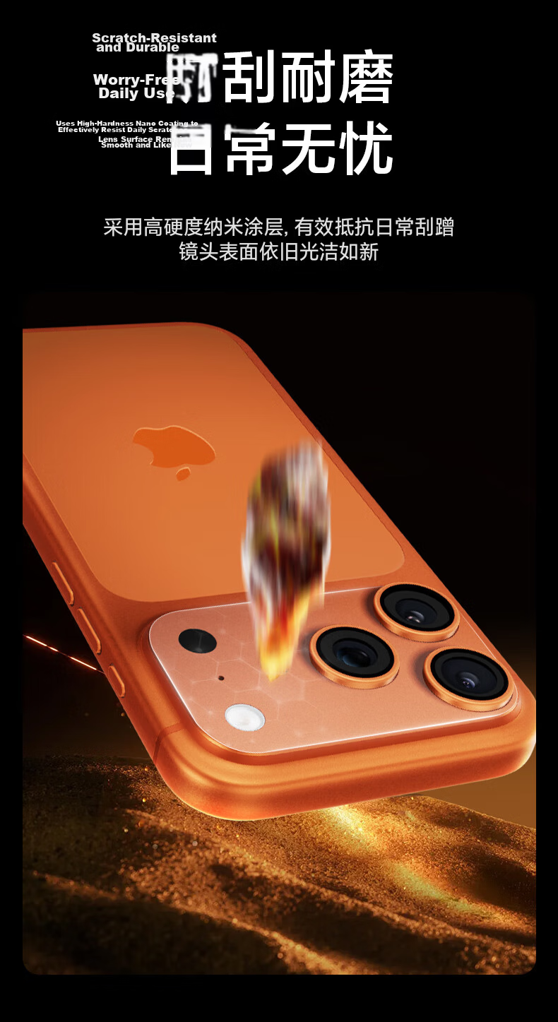 DIVI DIVI Scratch-Resistant Full Coverage Matte Lens and Back Protector Film for iPhone 17 Pro Max 10