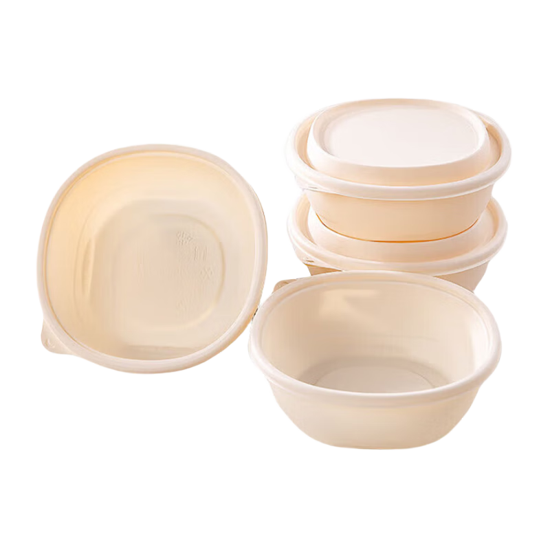Xingfang Disposable 550ml Biodegradable Corn Starch Takeout Food Containers Eco-Friendly Round Lunch Boxes 20 Sets