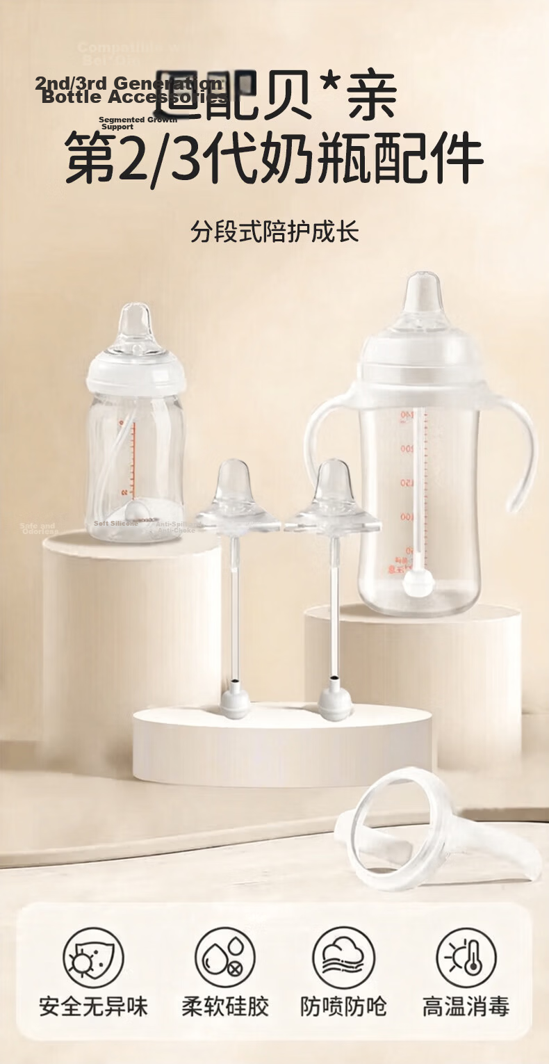 Ipoosi Baby Bottle Straw Accessory Compatible with Pigeon Wide Neck Nipple Conversion Spout Duckbill Straw Cup Training Drinking Accessory 1