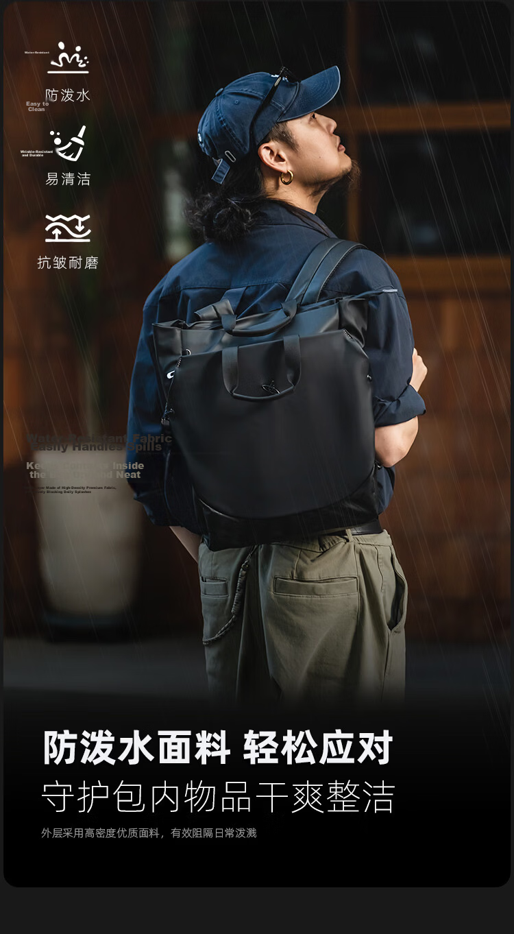 GYXX Polaris Dual-Shoulder Laptop Backpack 16-inch Business Commuter College Student Handheld Book Bag 15