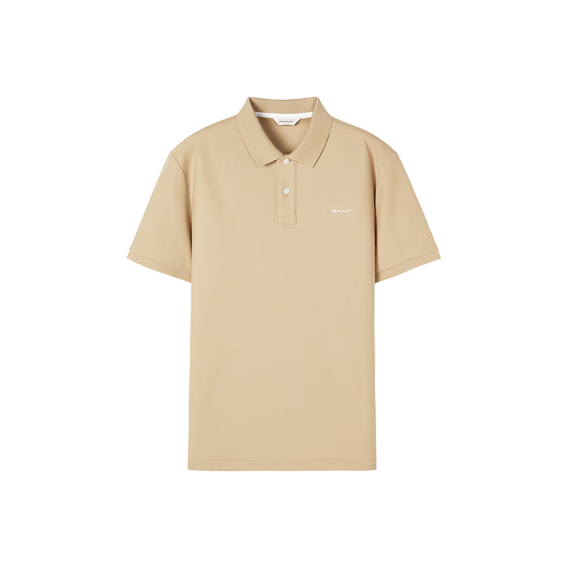 GANT Intelligent Polo 100% Cotton Summer Men's Skin-friendly Antibacterial Short Sleeve T-shirt Light Khaki L