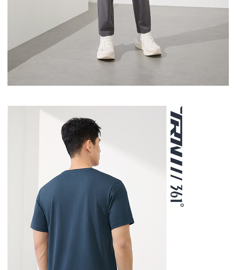 361° Men's Short-Sleeve T-Shirt, Summer Quick-Dry Sports Running Loose-Fit Fitness Casual Men's Tee Clothing 652524113H-2 80