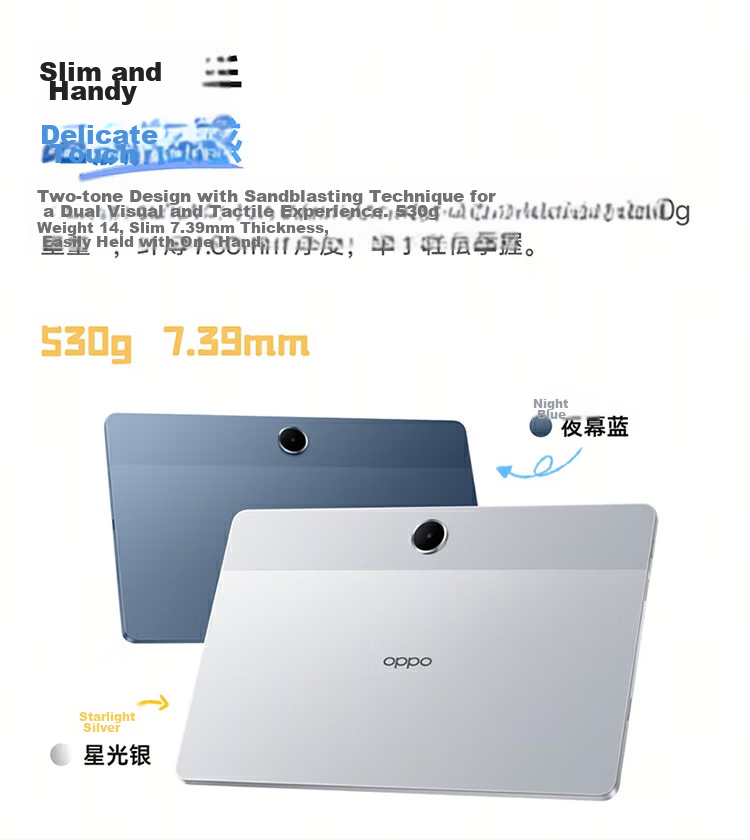 OPPO Pad SE 11-inch Tablet Exclusive Learning Space Office Gaming Study Tablet 6GB+128GB Night Blue National Subsidy 5