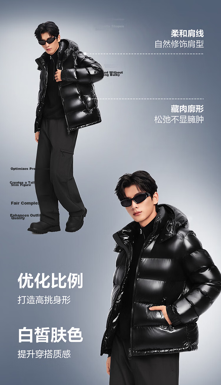 Bosideng 90% Goose Down Off-Season Unisex Puffer Thickened Versatile Winter Jacket Mall Edition 9