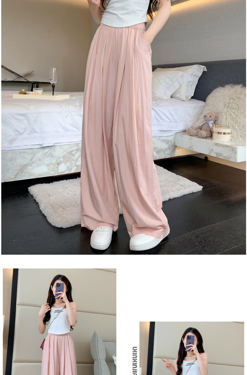 LangSha Ice Silk Wide-Leg Pants Women Summer Thin High Waist Draped Zen Lazy Yamamoto Style Cotton Linen Casual Pants 14
