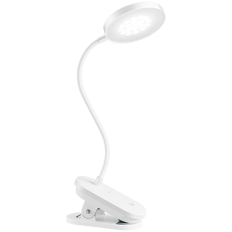 BULL A-Grade Illumination ML-D005A Dual-Use Plug-In Stepless Dimming Dormitory Household Clip-On Desk Lamp, White, 4000K