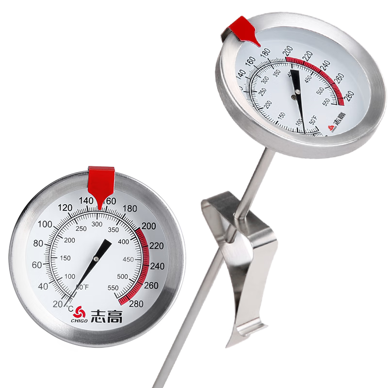 CHIGO Deep-Frying Thermometer, Baking Water Temperature Gauge, 304 Stainless Steel, Precise Kitchen-Specific High-Precision Heat-Resistant
