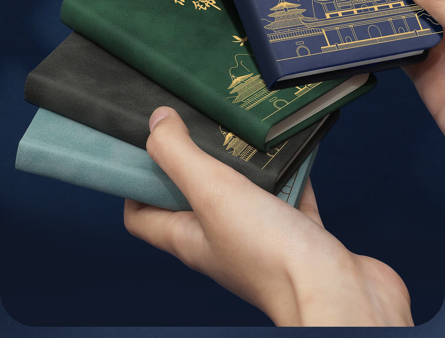 Mingyu Pocket Notebook A7 Small Notepad Portable Memo Pad High-Quality Chinese-Style Mini Journal for Accounting, Notes, Vocabulary, And Reminders Graduation Season Gift for Middle And High School Exams Navy Blue 2