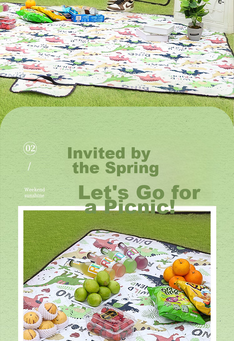 OFEIS Ultrasonic Picnic Mat, Thickened Moisture-Proof Pad, Outdoor Waterproof And Moisture-Proof Camping Mat, Thickened Tent Ground Cloth And Floor Mat 4