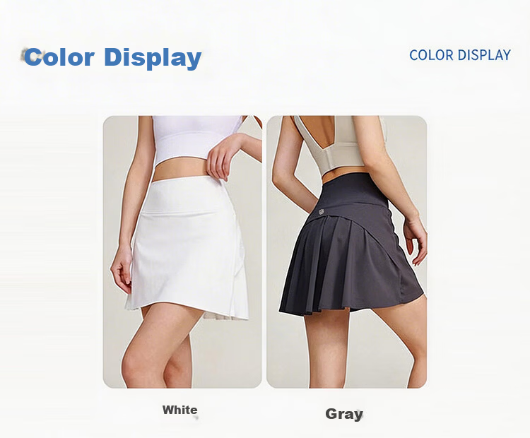 Langsha Ice Silk Sports Skirt Women Summer New Quick-Dry Anti-Exposure Yoga Skirt A-Line Small Size Sun Protection Half Skirt 5