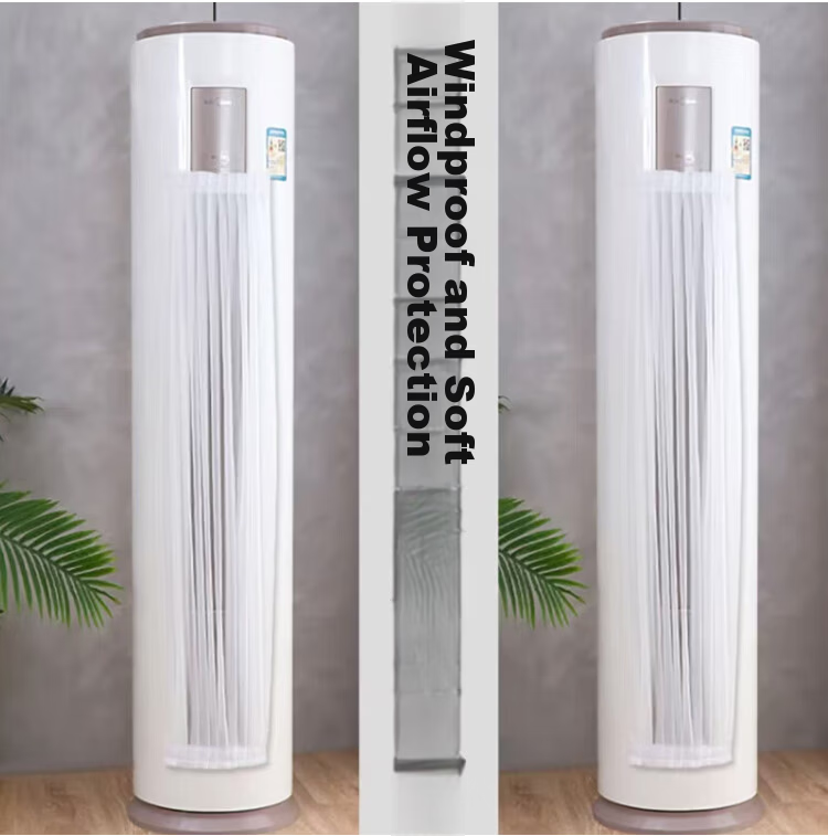 Gusen Zhe Vertical Air Conditioner Anti-Direct Wind Curtain Cylindrical Cabinet Wind Shield Air Outlet Deflector Soft Wind Curtain 125*30CM for Home and Office 6