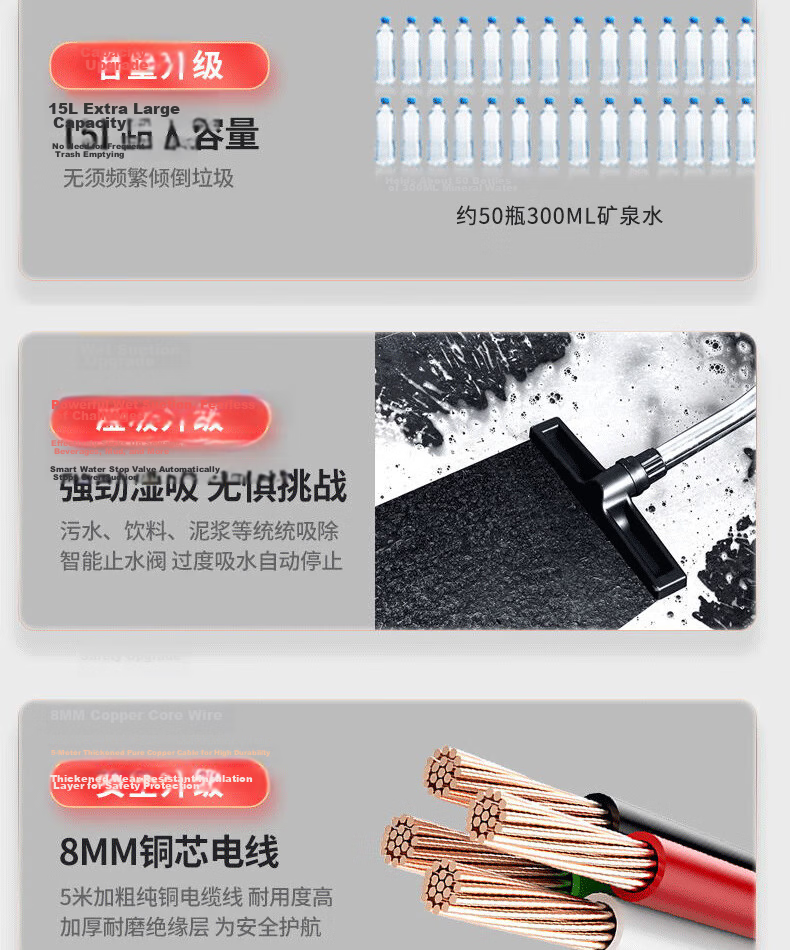 Royalstar Industrial Vacuum Cleaner 22L High Power Commercial Home Use Pet Hair Removal RS-XT280A-1 7