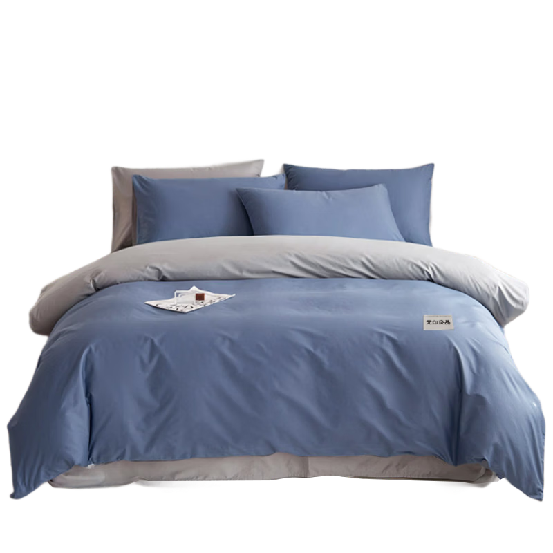 MUJI Cotton Bedding Student Six-Piece Set (Three-Piece Set + Pillowcase + Quilt Core + Mattress) Dormitory Bunk Bed Quilt
