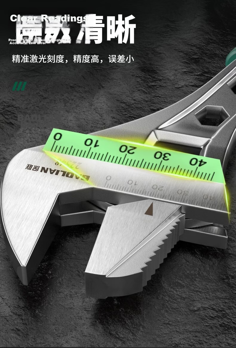Baolian Dual-Use Adjustable Wrench Large Opening Pipe Wrench Industrial Grade Multi-Functional Plumbing Wrench 10