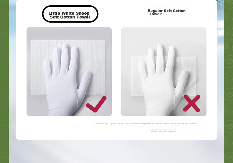 Deyou Baby Soft Cotton Towels Hanging Large Thick Dual-Use Dry and Wet Facial Cotton Tissues 200 Sheets*4 Packs 4