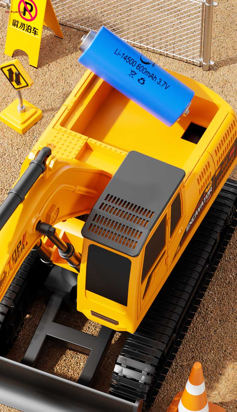 Miaobeile Children's Toy Remote Control Car for Boys 3-6 Years Old Large Alloy Remote Control Excavator Engineering Vehicle Birthday Gift for Boys 11