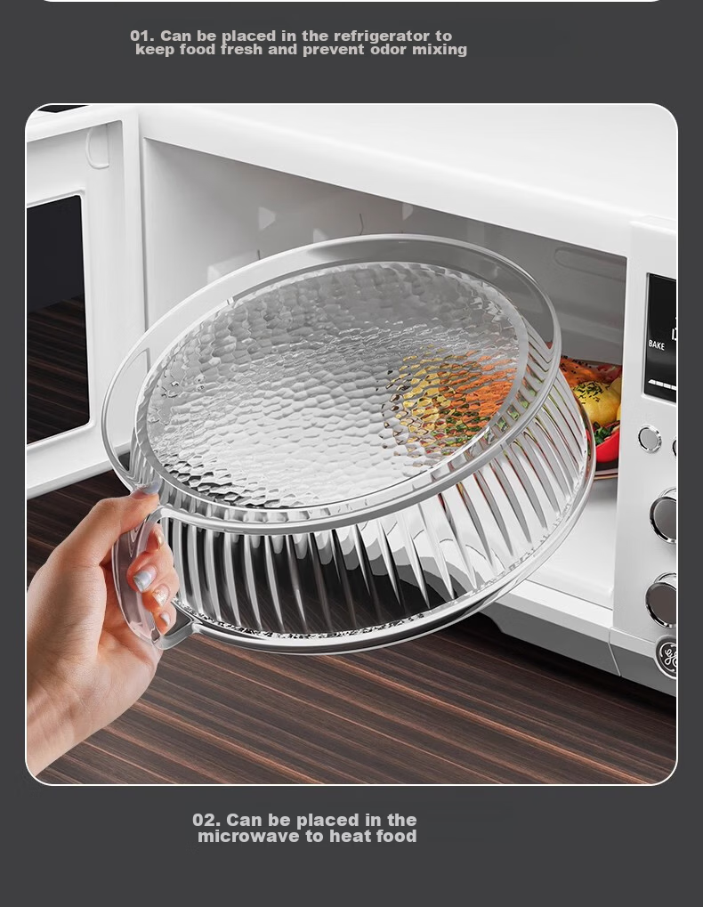 JiaDu Microwave Splash-Proof Cover High-Temperature Resistant Plastic Bowl Lid Household Oil-Proof Microwave Heating Cover Special Heat Dish Cover 13