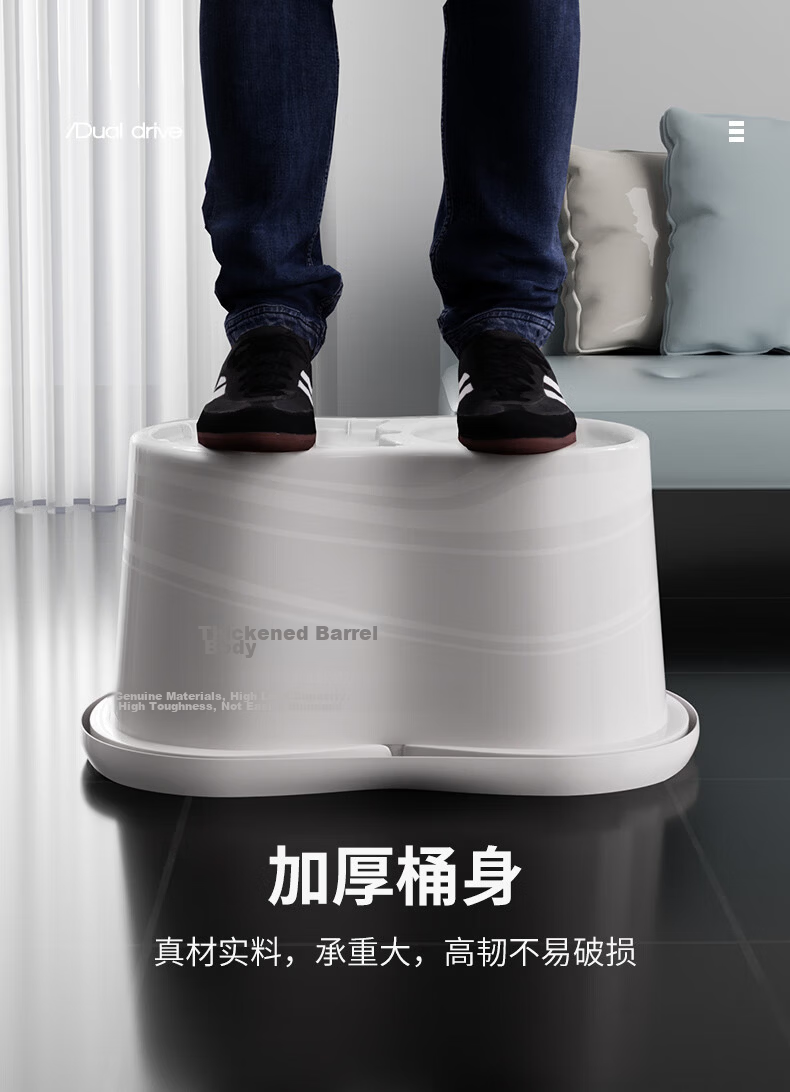 Baijiahaoshi Rotating Mop 2 Mop Heads Household One Mop Clean Hands-Free Washing 2026 Absorbent Floor Mop Spin Dry Bucket Handle 16