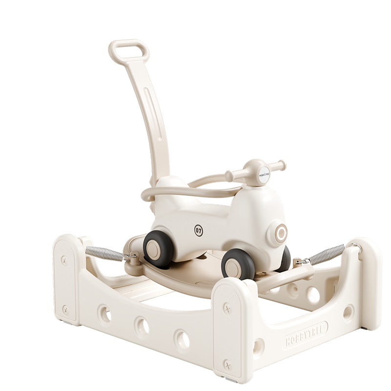 Hobby Tree Baby Bouncer Trampoline Rocking Horse Ride-on Car Multifunctional Toddler Anti-Fall Wooden Horse Toy Birthday Gift for Boys and Girls