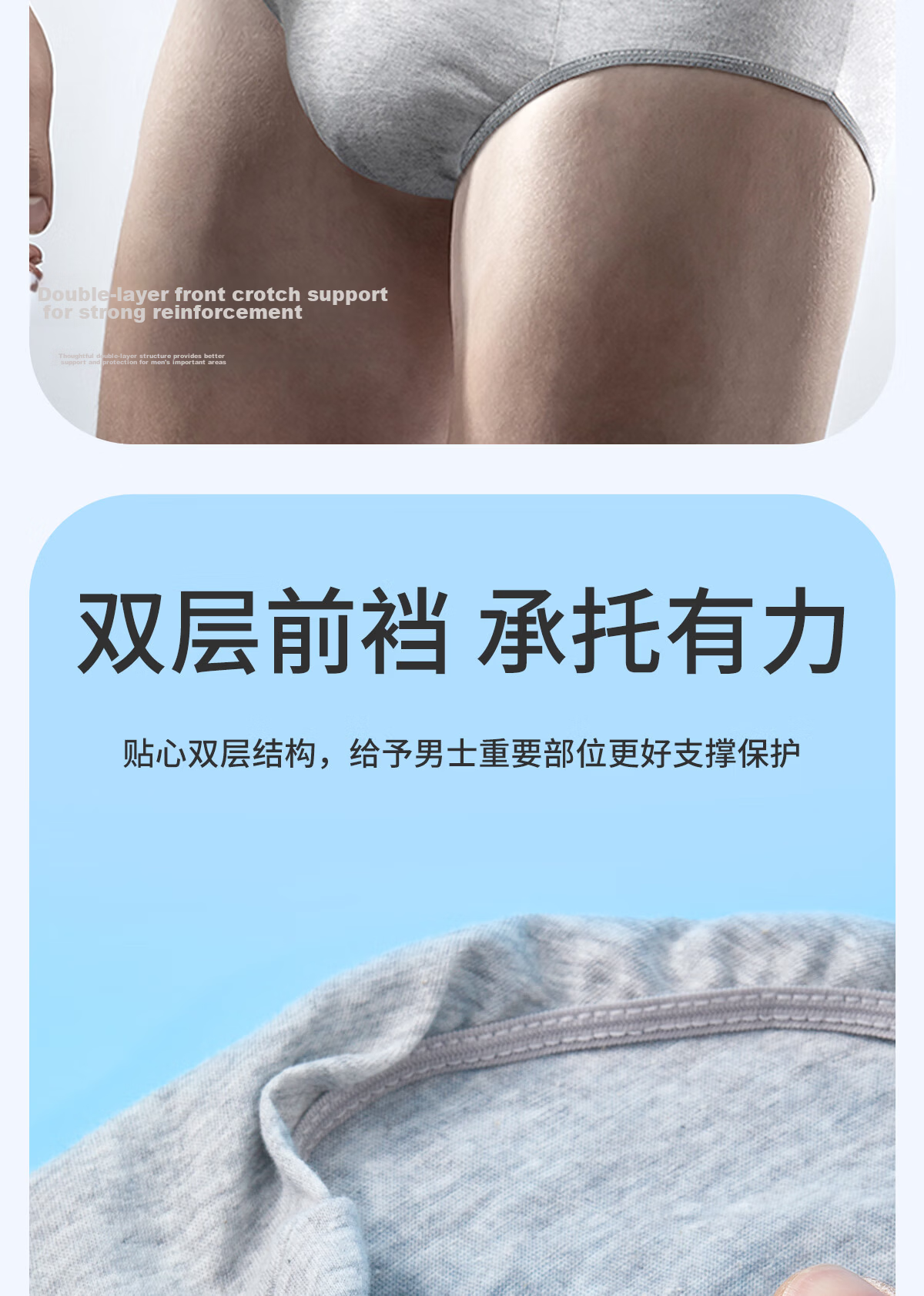 Ankexin Men's Disposable Cotton Briefs Triangle Daily Use No-Wash Travel Gray 5-Pack XL 8