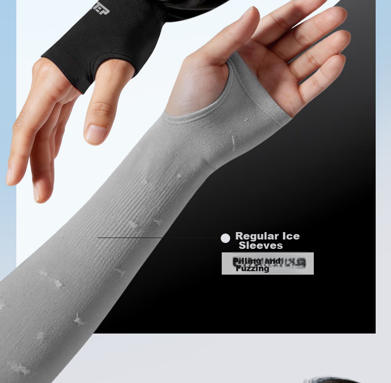 XTEP UV Protection Ice Silk Arm Sleeves Unisex Lightweight Summer Cooling Sleeve Covers for Driving and Cycling 10
