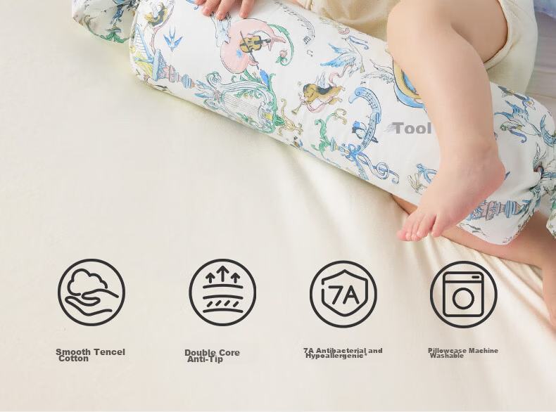 Babycare Baby Soothing Pillow Multifunctional Breathable Soft Sleeping Pillow Moonstone Blue 40*12CM 0-6 Months 2