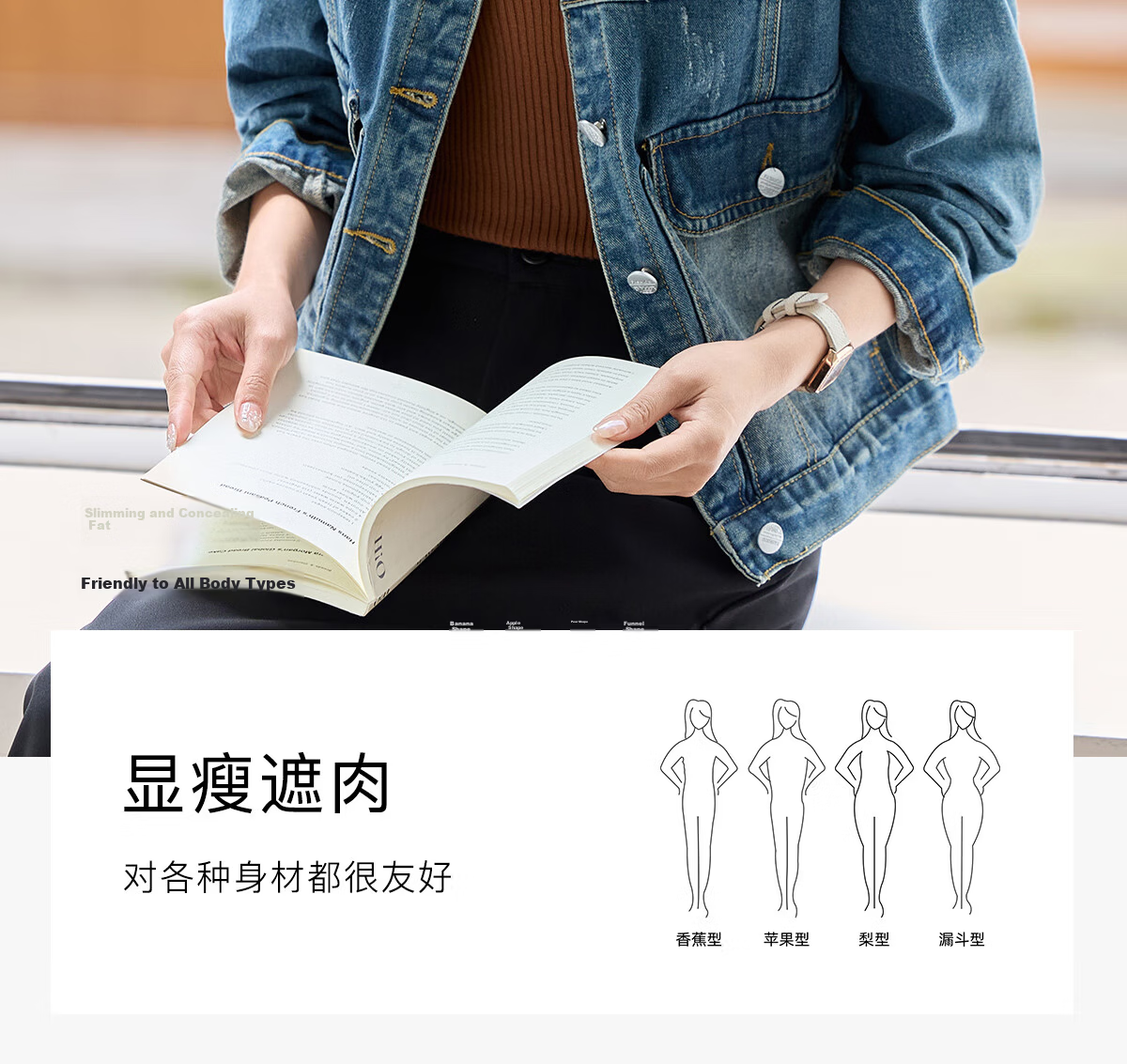 Pincai Women's Denim Jacket Trendy Retro Double Pocket Design Casual Versatile Top P53D006 8