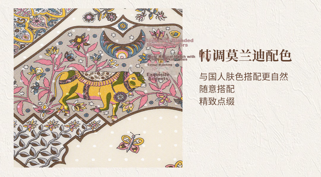 Shanghai Story [Counter Same Style] 100% Mulberry Silk Twill Double-Sided Printed Small Square Scarf Gift for Mom and Girlfriend 14