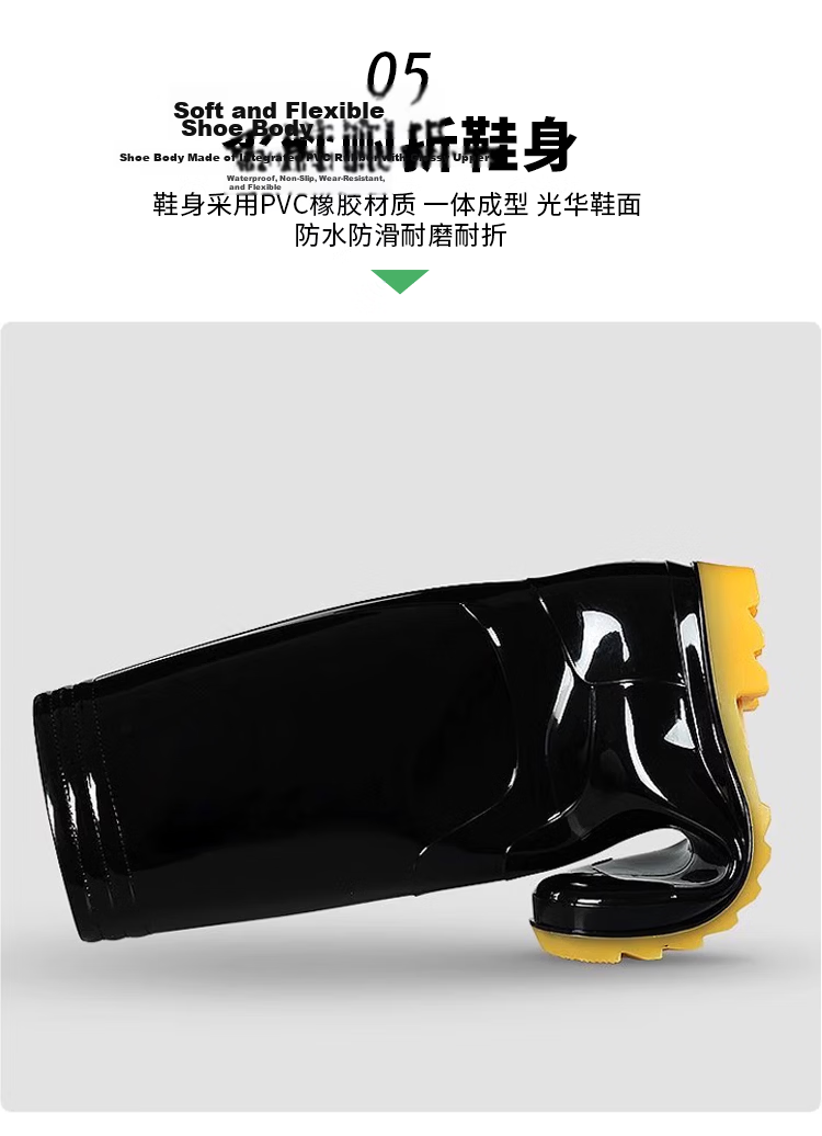 Haosikepu Black Mid-Calf Waterproof Outdoor Rain Boots Non-Slip Durable Rubber Shoes Size 40 11