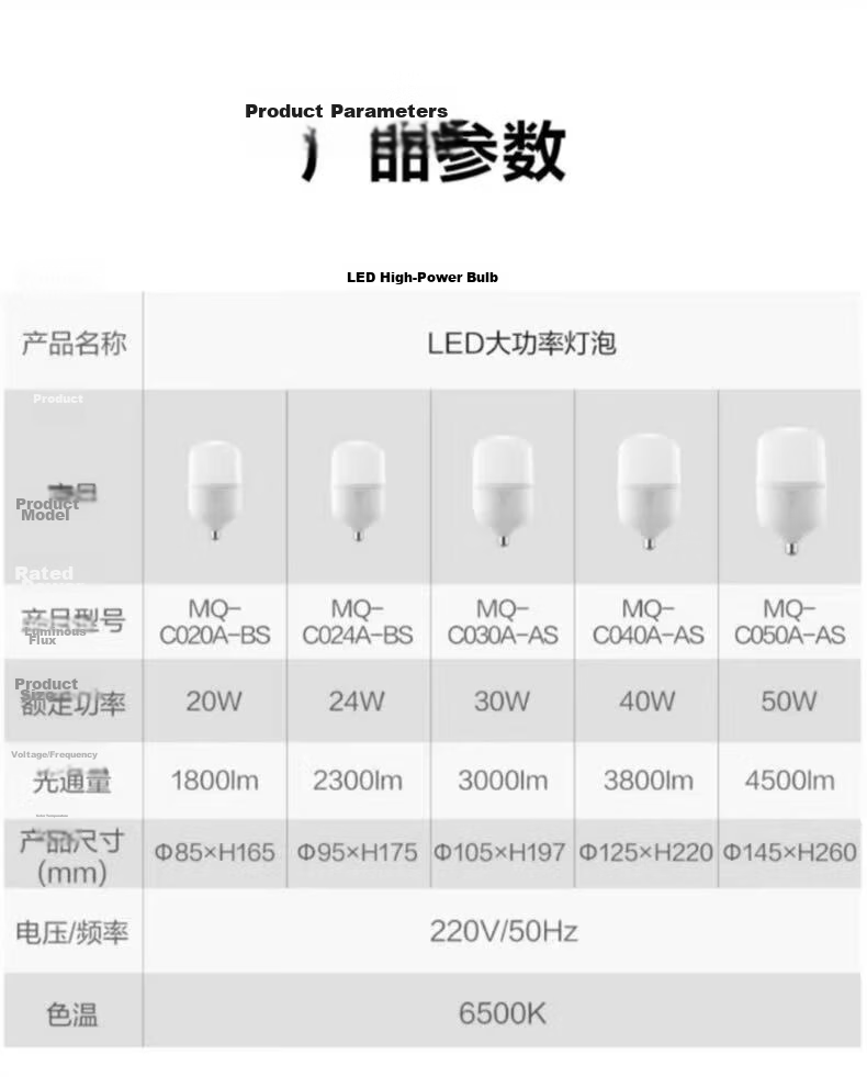 BULL LED Bulb High Brightness Cylindrical Lamp Factory Workshop Supermarket Canteen 30W Warm Light 3000K MQ-C030C-AS-E27 Screw Base 13