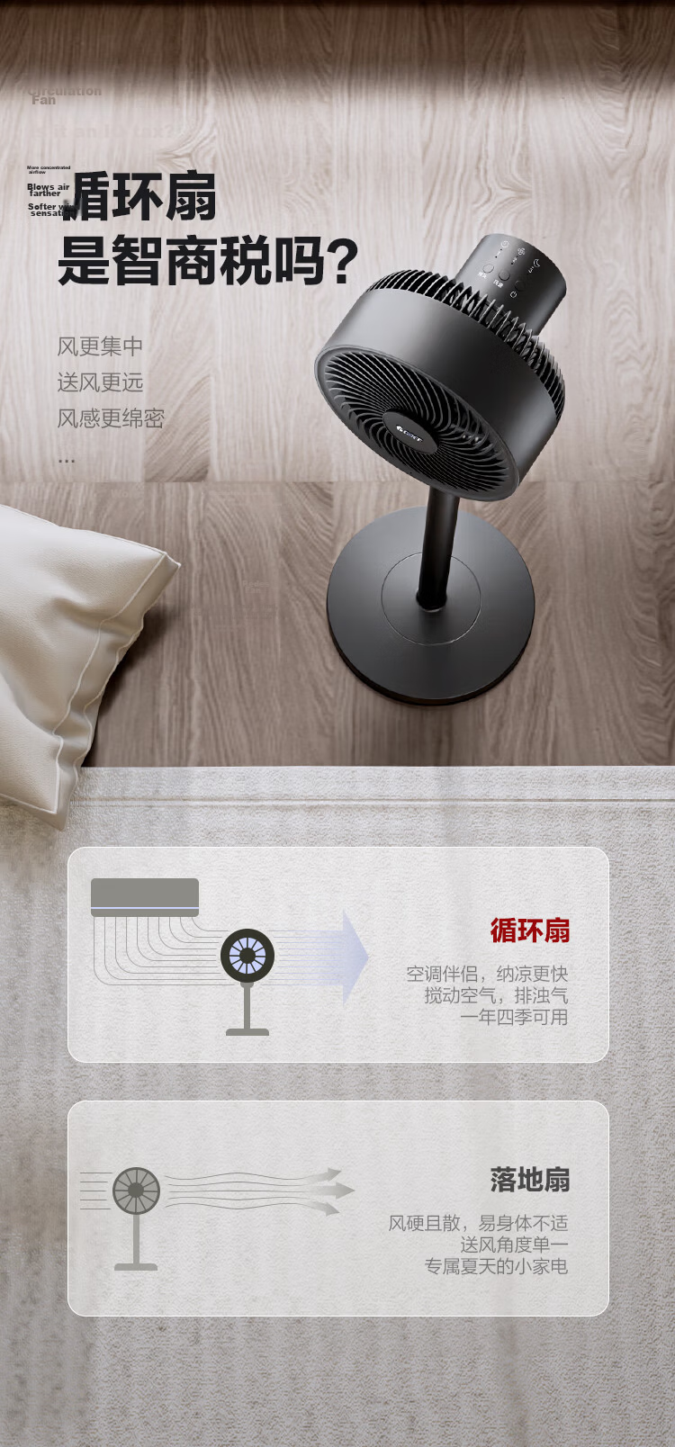 GREE Aromatherapy Remote Control Air Circulation Fan Electric Floor Fan Quiet Home High Wind Power Oscillating Bedroom Energy-Saving Small Fan Air Conditioner Companion FXD-1902Bg3 4