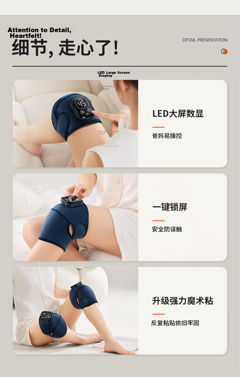 KeepFit Knee Massager Heat Pad Leg Massager Therapy Knee Pain Relief Synovitis Joint Pain Warmer Gift for Parents K20S 24
