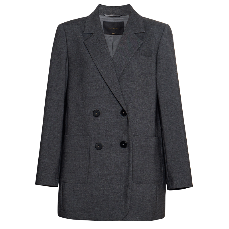ROEYSHOUSE Women's Elegant Commuter Blazer Spring High-Intelligence Professional Suit Jacket 12596 Dark Gray L